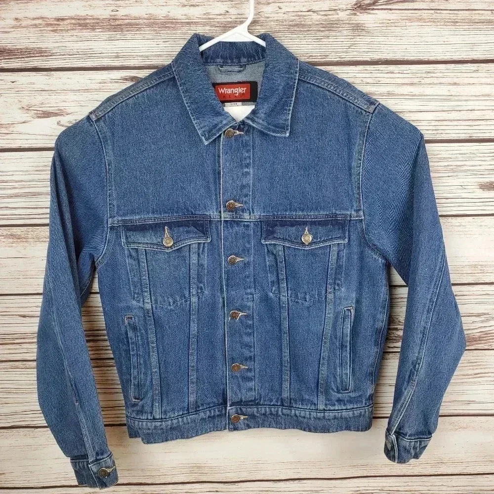 Wrangler Hero Men's Small Vintage Denim Jean Trucker Jacket